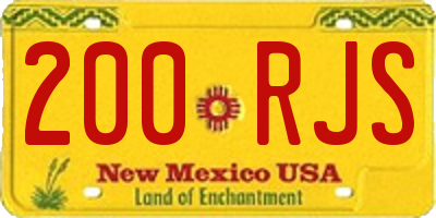 NM license plate 200RJS