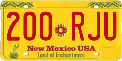 NM license plate 200RJU