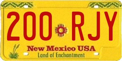 NM license plate 200RJY