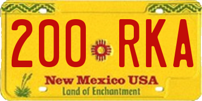 NM license plate 200RKA
