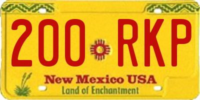 NM license plate 200RKP