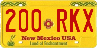 NM license plate 200RKX