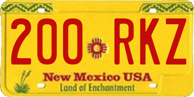NM license plate 200RKZ