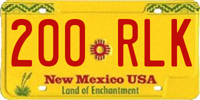 NM license plate 200RLK