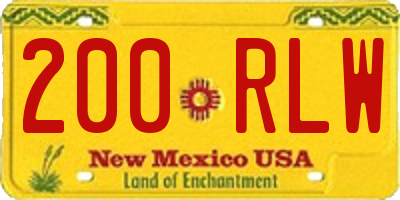 NM license plate 200RLW
