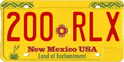 NM license plate 200RLX