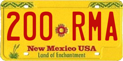 NM license plate 200RMA