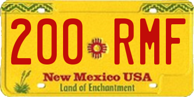 NM license plate 200RMF