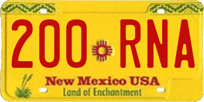 NM license plate 200RNA