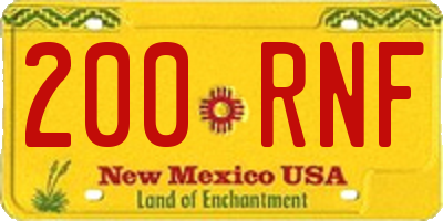 NM license plate 200RNF