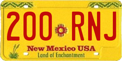 NM license plate 200RNJ