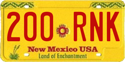 NM license plate 200RNK