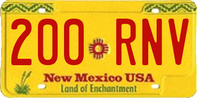 NM license plate 200RNV