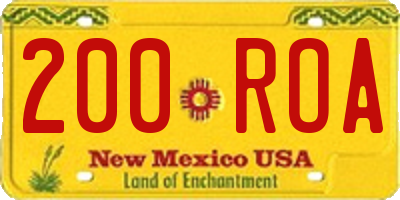 NM license plate 200ROA