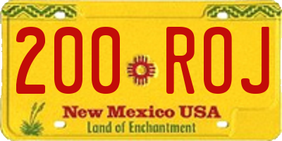 NM license plate 200ROJ