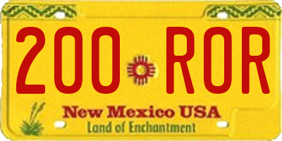 NM license plate 200ROR
