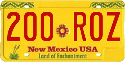 NM license plate 200ROZ