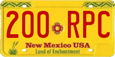NM license plate 200RPC