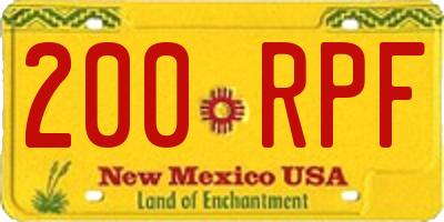 NM license plate 200RPF