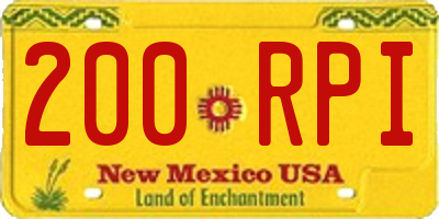 NM license plate 200RPI