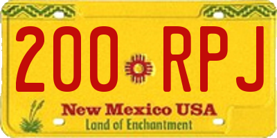 NM license plate 200RPJ