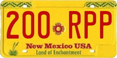 NM license plate 200RPP