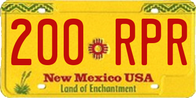 NM license plate 200RPR