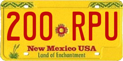 NM license plate 200RPU