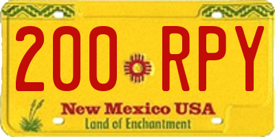 NM license plate 200RPY