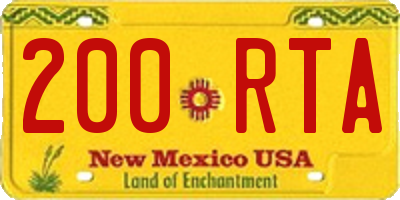 NM license plate 200RTA