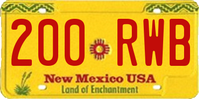 NM license plate 200RWB