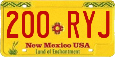 NM license plate 200RYJ