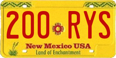 NM license plate 200RYS