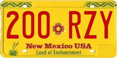 NM license plate 200RZY