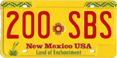 NM license plate 200SBS