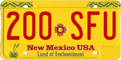 NM license plate 200SFU