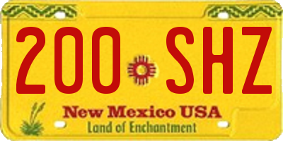 NM license plate 200SHZ
