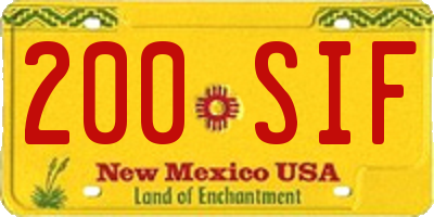 NM license plate 200SIF