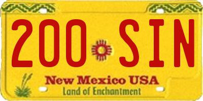 NM license plate 200SIN