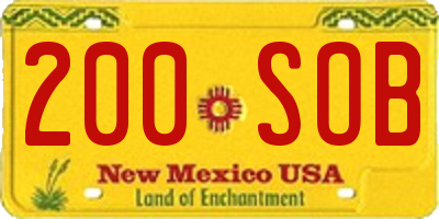 NM license plate 200SOB