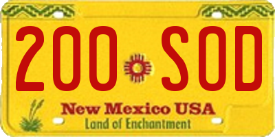 NM license plate 200SOD