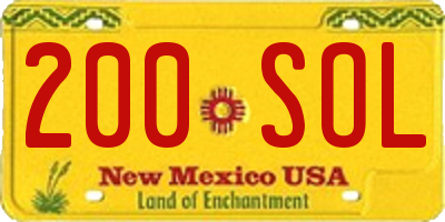 NM license plate 200SOL