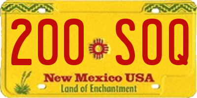 NM license plate 200SOQ