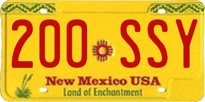 NM license plate 200SSY