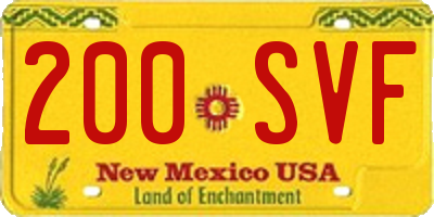 NM license plate 200SVF