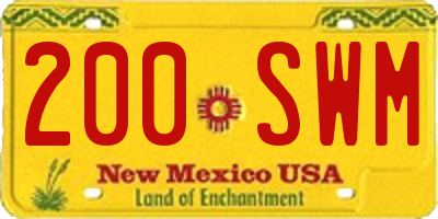 NM license plate 200SWM
