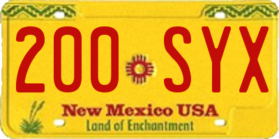 NM license plate 200SYX