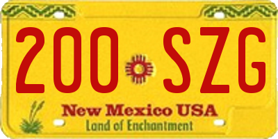 NM license plate 200SZG