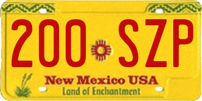 NM license plate 200SZP