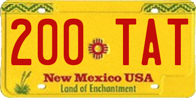 NM license plate 200TAT